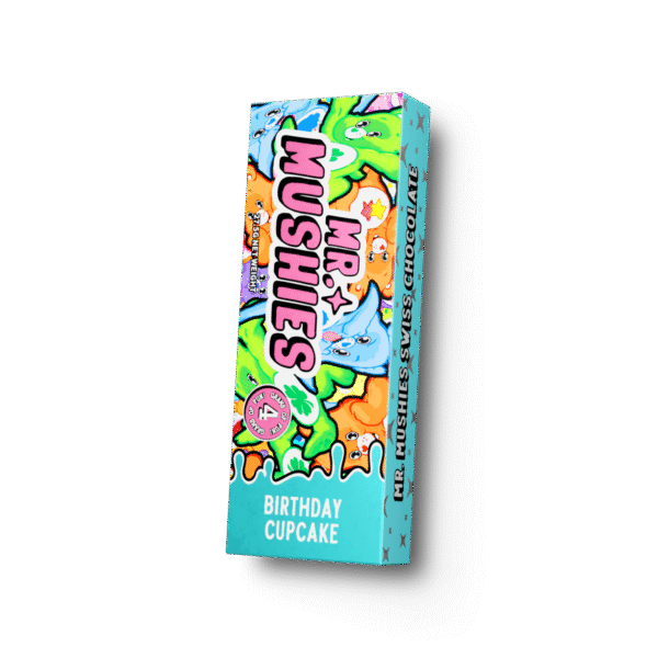Mr. Mushies BIRTHDAY CAKE chocolate bar with rainbow sprinkles and psilocybin infusion