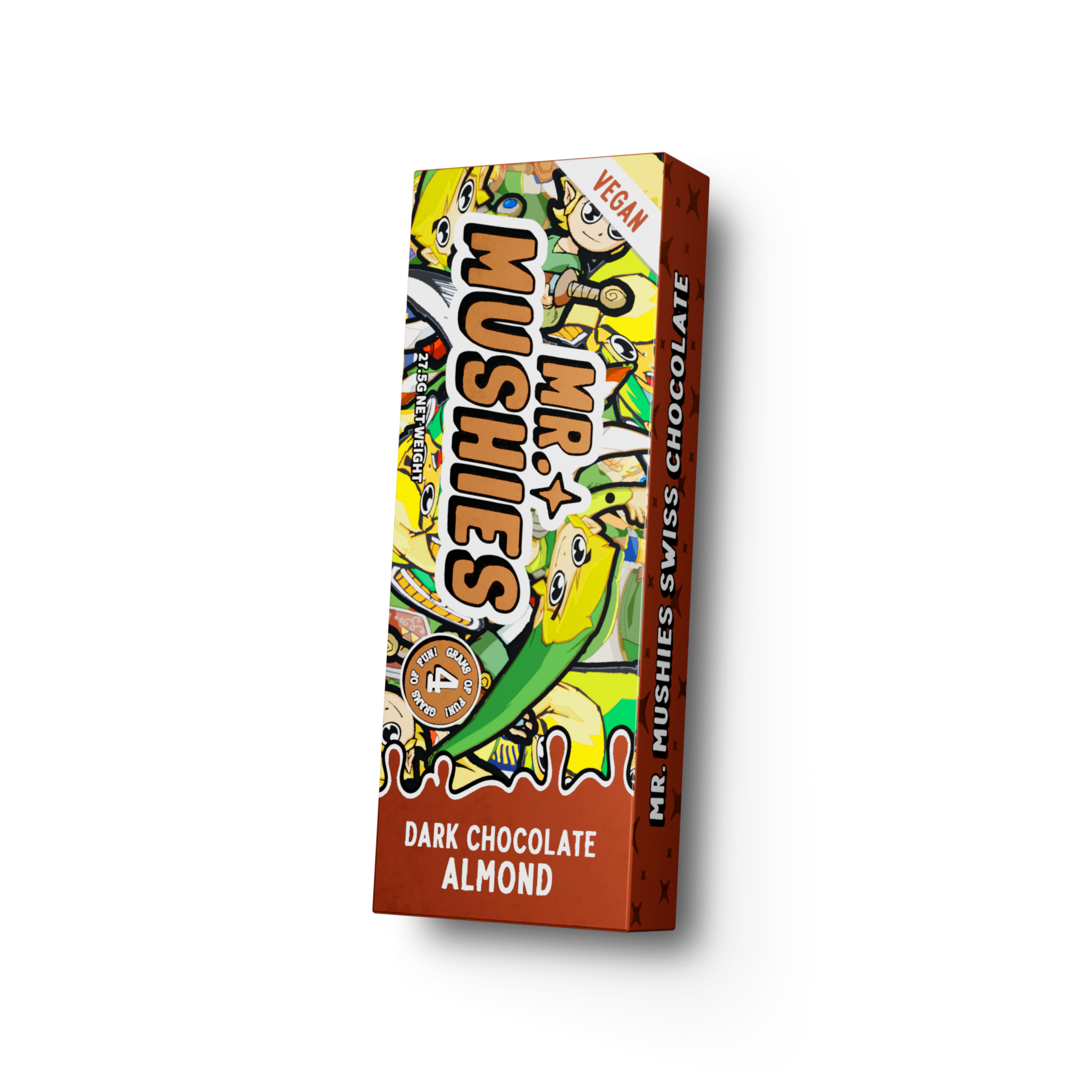 Mr. Mushies DARK CHOCOLATE ALMOND bar with roasted almonds and infused psilocybin