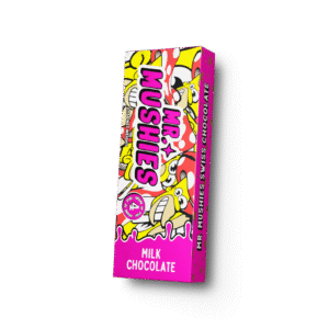 Mr. Mushies MILK CHOCOLATE bar infused with psilocybin mushrooms and creamy milk chocolate flavor