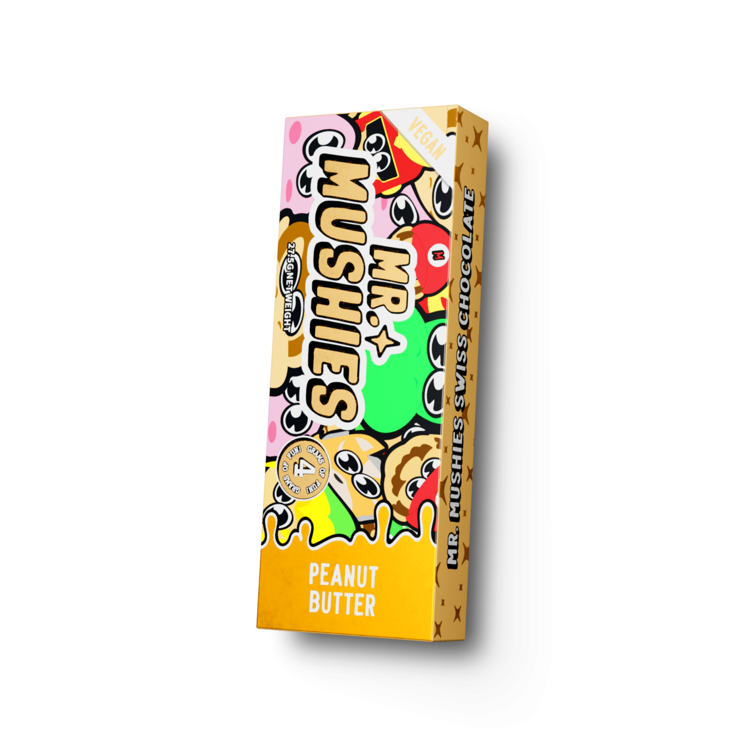 Mr. Mushies PEANUT BUTTER chocolate bar with creamy peanut butter and infused psilocybin