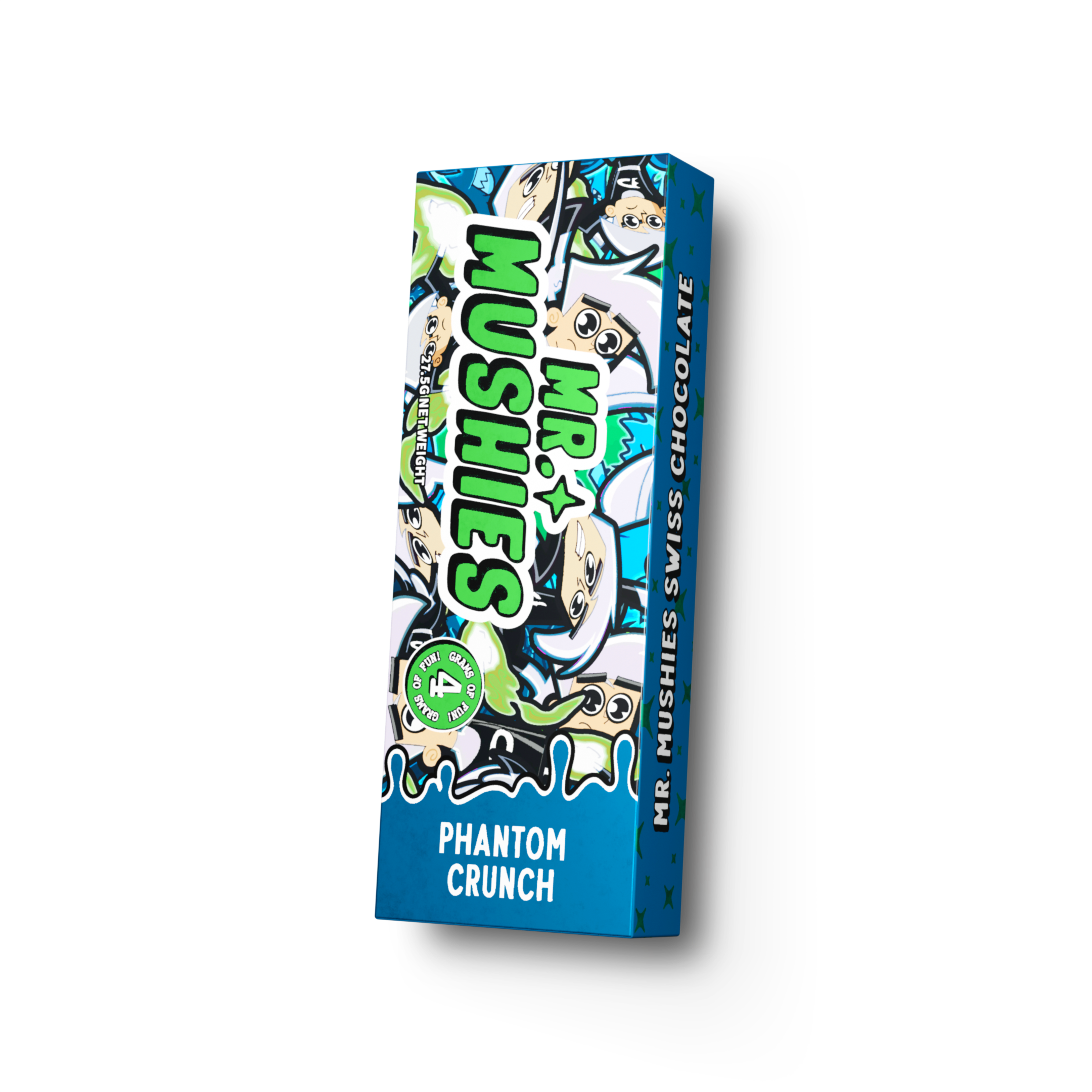 Mr. Mushies PHANTOM CRUNCH chocolate bar with crispy rice and infused magic mushrooms
