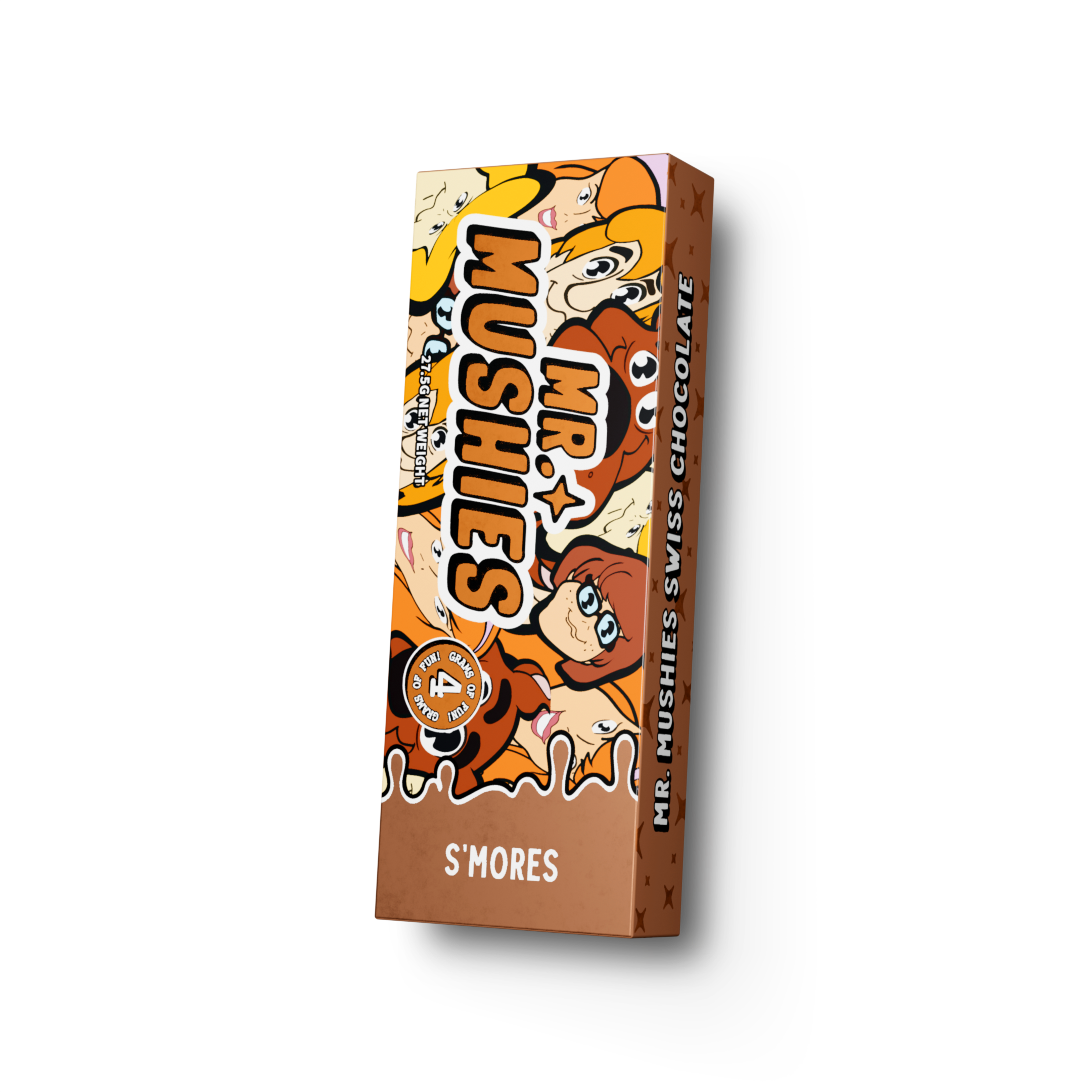 Mr. Mushies S’MORES chocolate bar with marshmallow, graham cracker, and psilocybin mushrooms